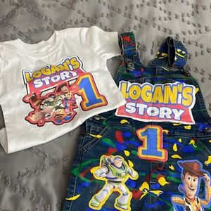 First Birthday overall set LOGAN. It was too little for my godson!